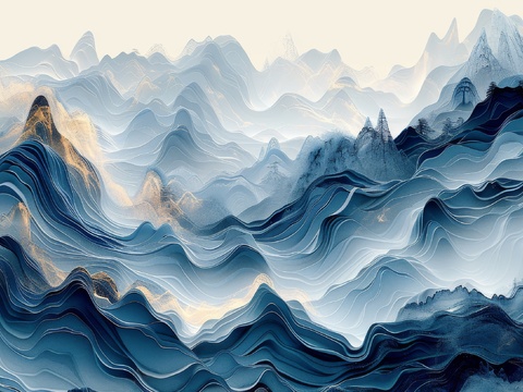  新中式山水国风背景 