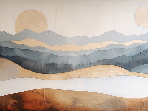  山水层叠山脉背景 