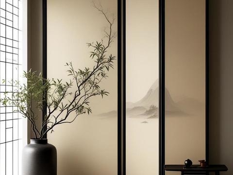 侘寂风屏风 