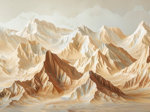  山水层叠山脉背景 