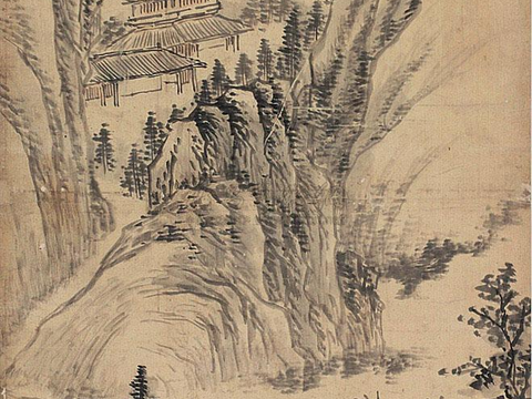  中式山水装饰画贴图 
