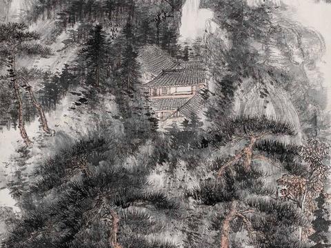  中式水墨山水装饰画贴图 