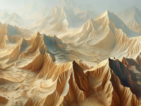  山水层叠山脉背景 