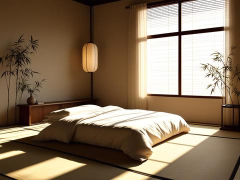  侘寂风卧室背景贴图 