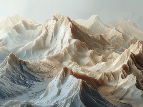  山水层叠山脉背景 