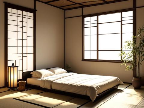  侘寂风卧室背景贴图 