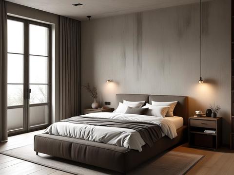  侘寂风卧室背景贴图 