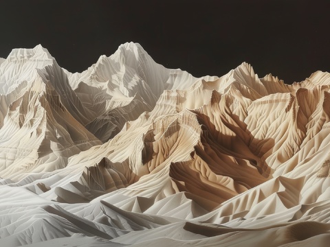  山水层叠山脉背景 