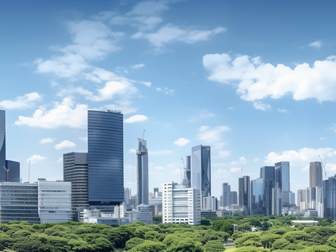 白天城市外景  外景贴图  环境贴图 