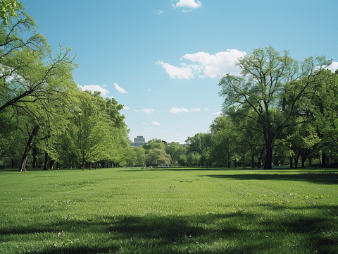  樹林草地外景 公園外景 