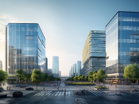  白天城市外景  外景贴图  环境贴图 