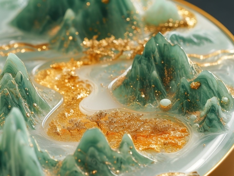  国风山水壁纸壁画 