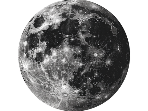  月球灯星球月亮陨石表表面 