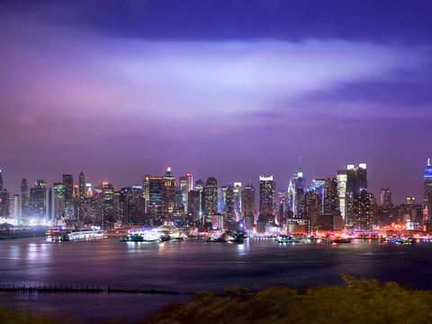  夜晚城市外景  都市广场贴图 