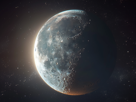  月球灯星球月亮陨石表表面 