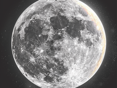  月球灯星球月亮陨石表表面 