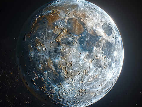  月球灯星球月亮陨石表表面 