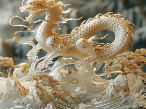  国风山水壁纸壁画 