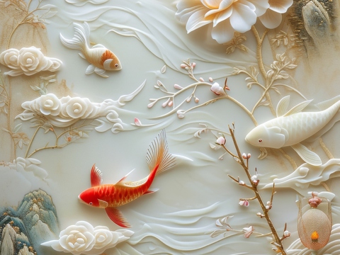  国风山水壁纸壁画 