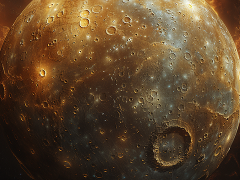  月球灯星球月亮陨石表表面 