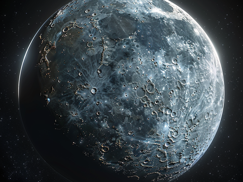  月球灯星球月亮陨石表表面 