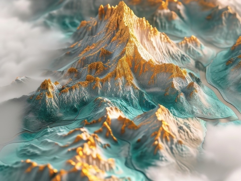  国风山水壁纸壁画 