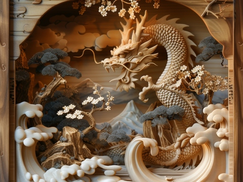  国风山水壁纸壁画 