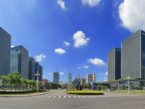  白天城市外景  都市街道外景 