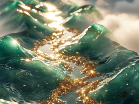  国风山水壁纸壁画 