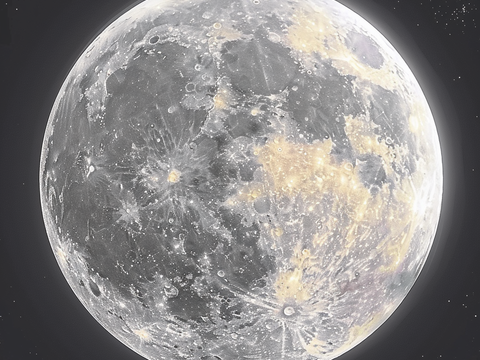  月球灯星球月亮陨石表表面 