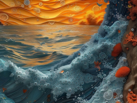  国风山水壁纸壁画 