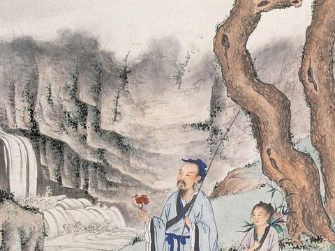  中式山水 水墨 书法字画 