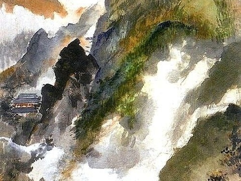  中式山水 书法字画 