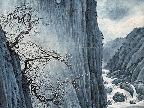 中式山水 书法字画 