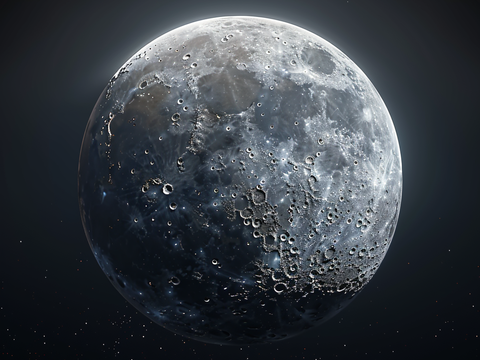  月球灯星球月亮陨石表表面 