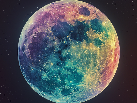  月球灯星球月亮陨石表表面 