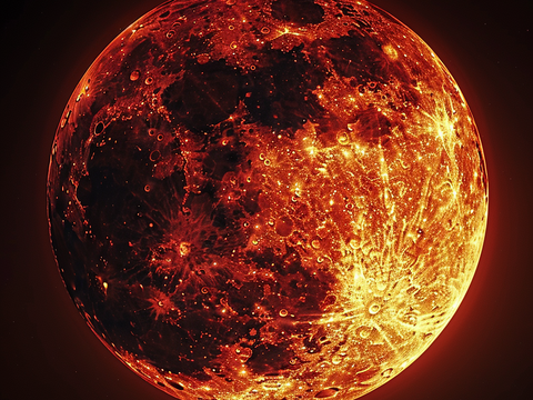  月球灯星球月亮陨石表表面 