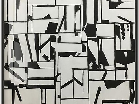  中古复古黑白挂画  抽象画 艺术画 