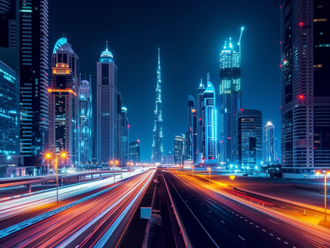  夜晚都市外景 