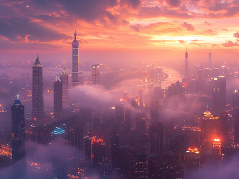  夜晚都市外景 