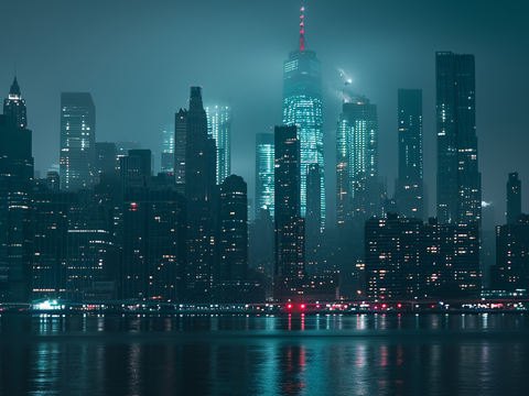  夜晚都市外景 