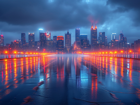  夜晚都市外景 
