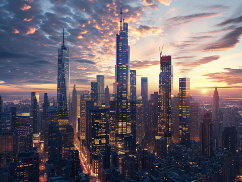  夜晚都市外景 