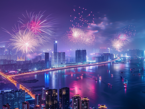  夜晚都市外景 