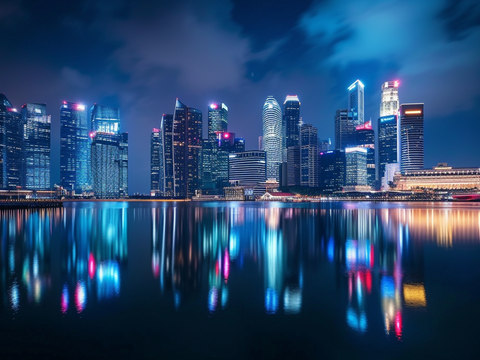  夜晚都市外景 