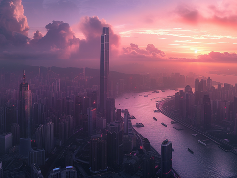  夜晚都市外景 