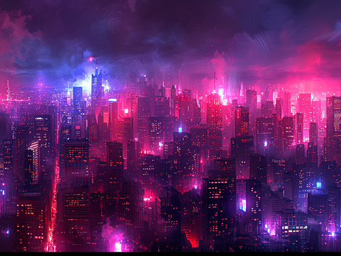  夜晚都市外景 
