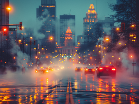  夜晚都市外景 