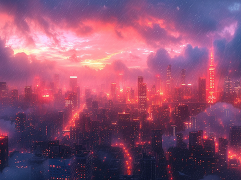  夜晚都市外景 