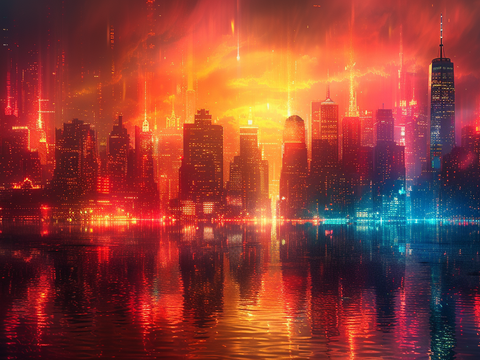  夜晚都市外景 